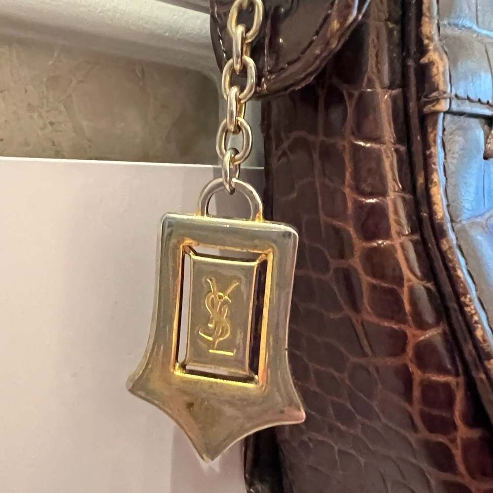 Yves Saint Laurent Vintage Rare Crock Embossed Handbag - Picture 5 of 15